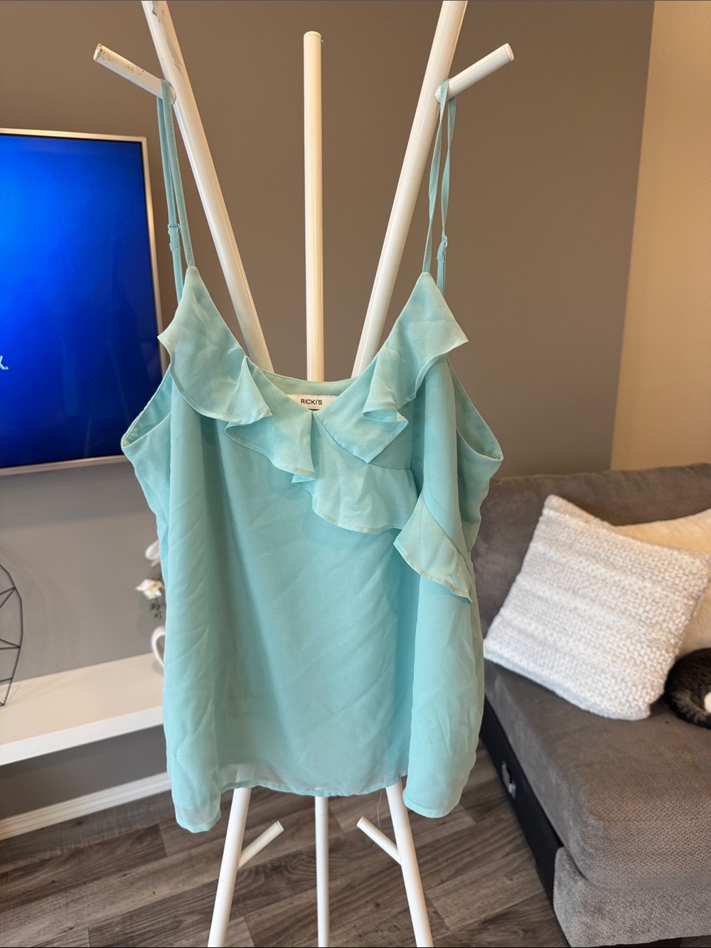 Ricki's Light Aqua Ruffle Camisole